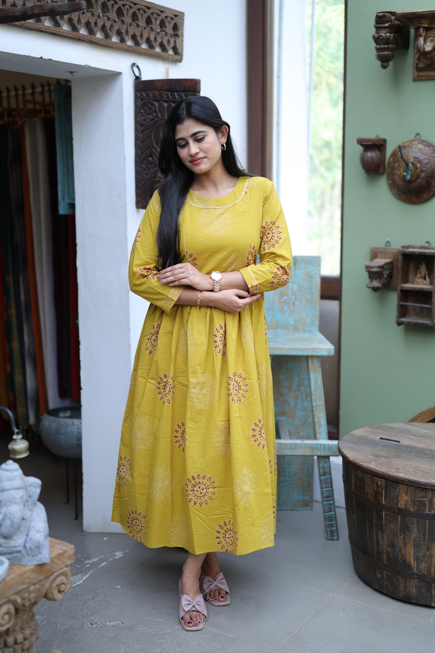 Pure cotton Maxi with lining-Budget Buy ( Feeding/Non Feeding)FC0053
