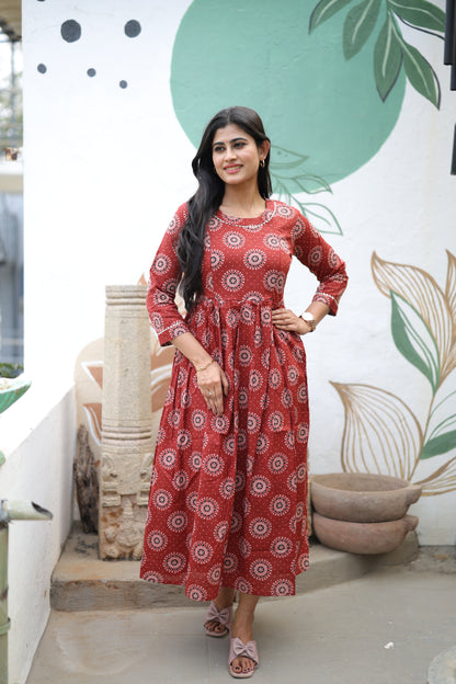 Pure cotton Maxi with lining-Budget Buy ( Feeding/Non Feeding)FC0048