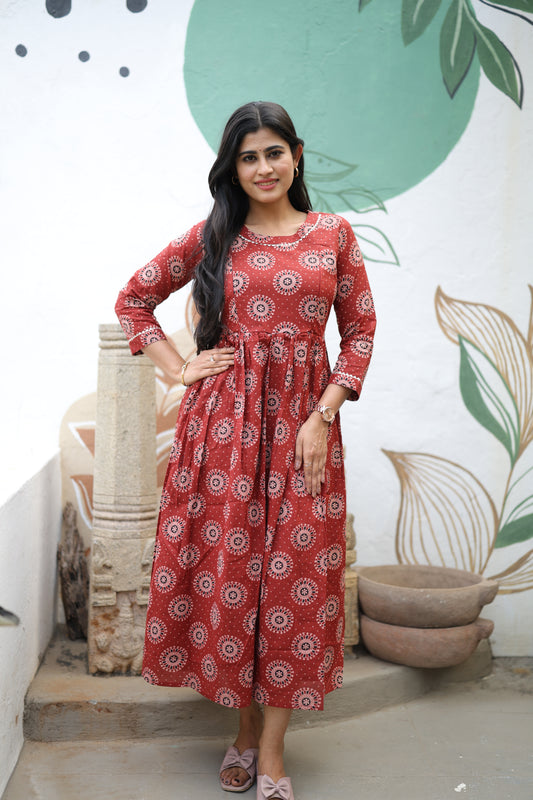 Pure cotton Maxi with lining-Budget Buy ( Feeding/Non Feeding)FC0048