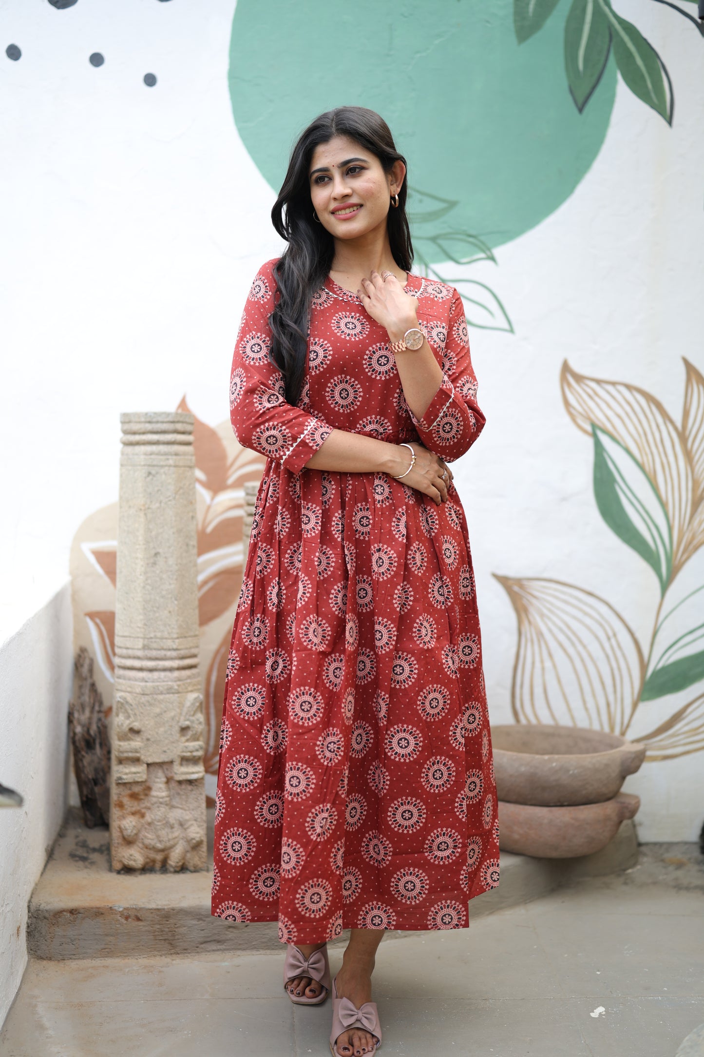 Pure cotton Maxi with lining-Budget Buy ( Feeding/Non Feeding)FC0048