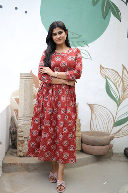 Pure cotton Maxi with lining-Budget Buy ( Feeding/Non Feeding)FC0048