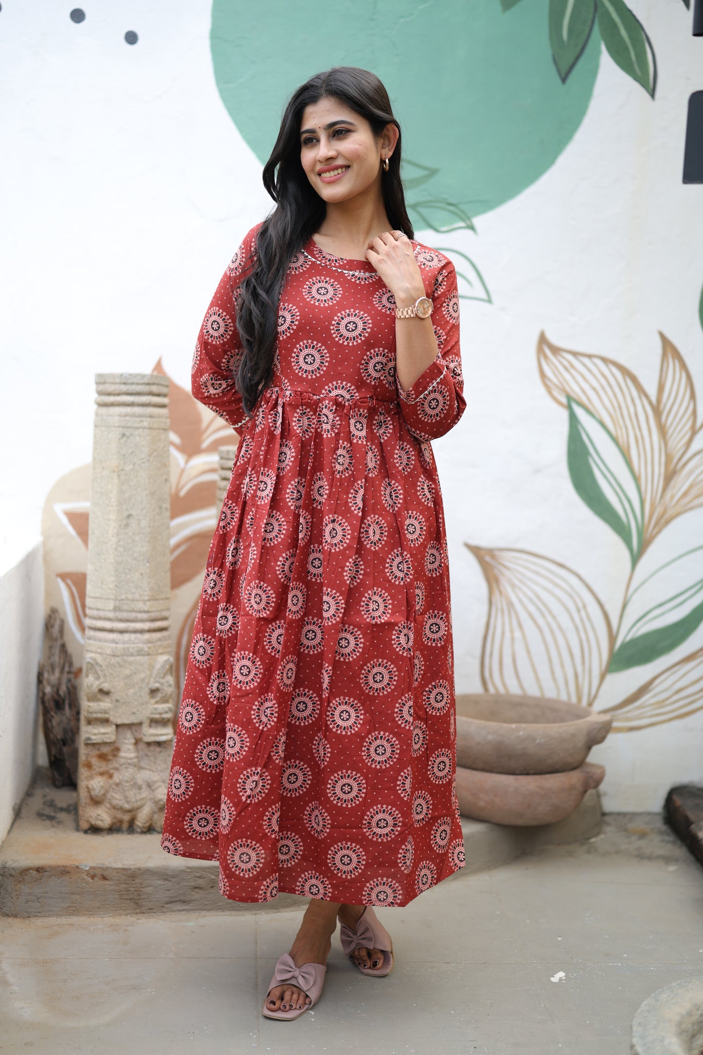 Pure cotton Maxi with lining-Budget Buy ( Feeding/Non Feeding)FC0048