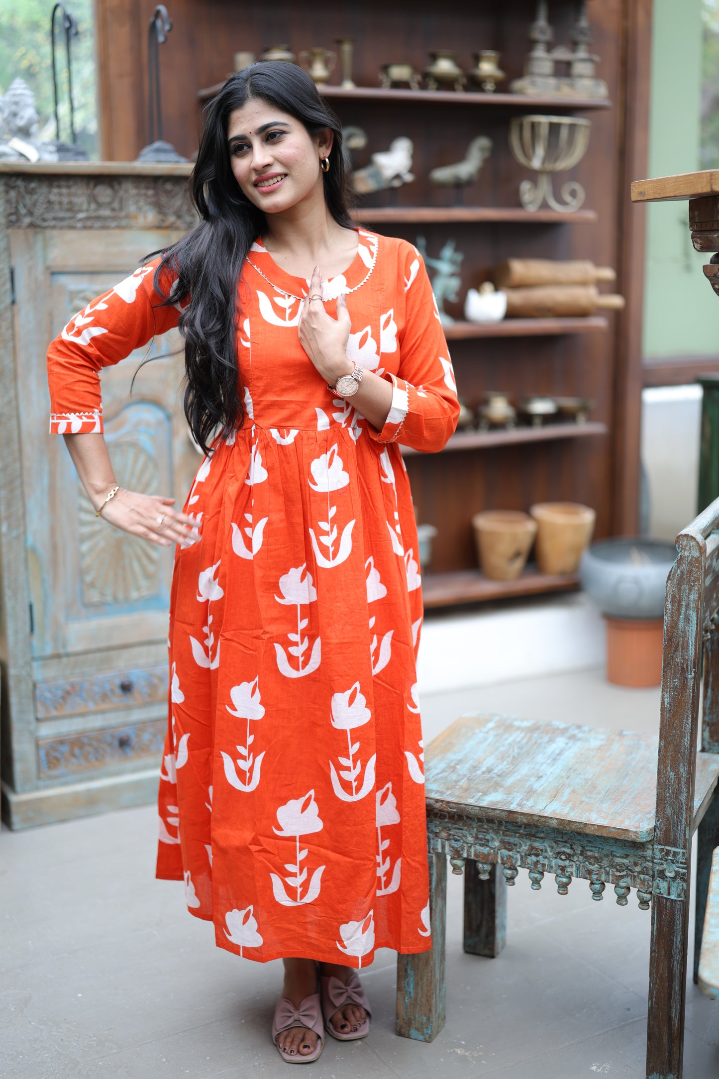 Pure cotton Maxi with lining-Budget Buy ( Feeding/Non Feeding)FC0061