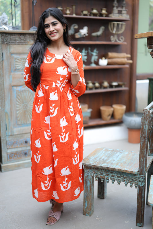 Pure cotton Maxi with lining-Budget Buy ( Feeding/Non Feeding)FC0061