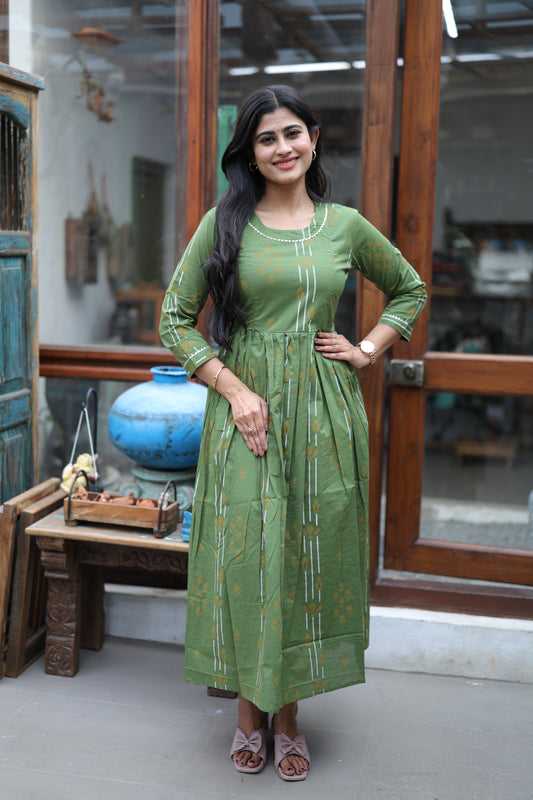 Pure cotton Maxi with lining-Budget Buy ( Feeding/Non Feeding)-FC0050
