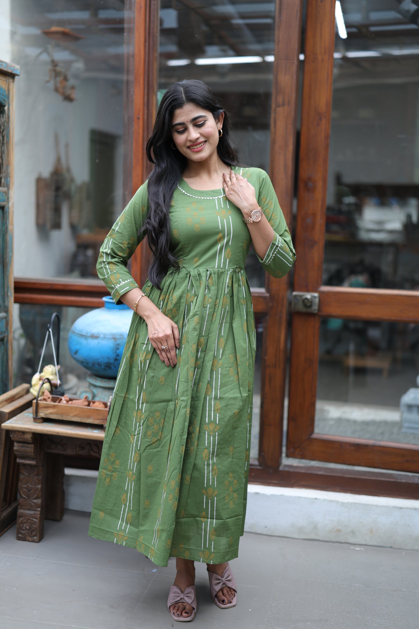 Pure cotton Maxi with lining-Budget Buy ( Feeding/Non Feeding)-FC0050