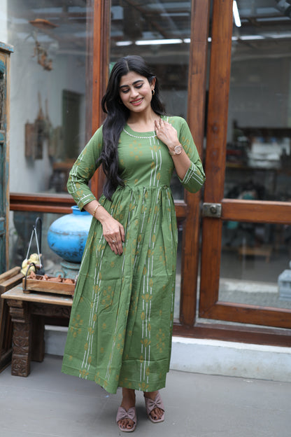 Pure cotton Maxi with lining-Budget Buy ( Feeding/Non Feeding)-FC0050