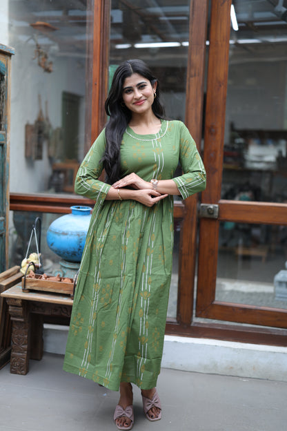 Pure cotton Maxi with lining-Budget Buy ( Feeding/Non Feeding)-FC0050