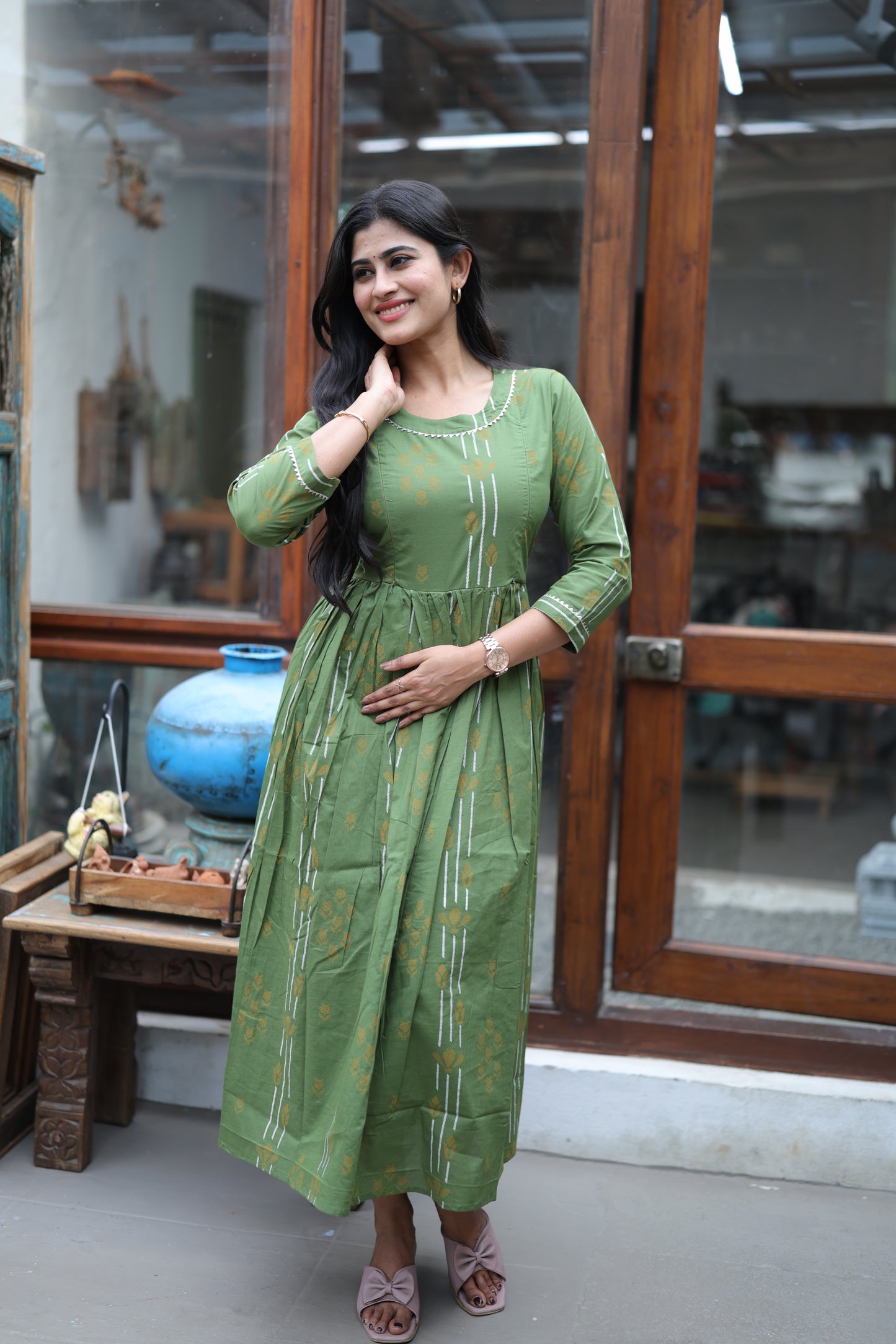Pure cotton Maxi with lining-Budget Buy ( Feeding/Non Feeding)-FC0050