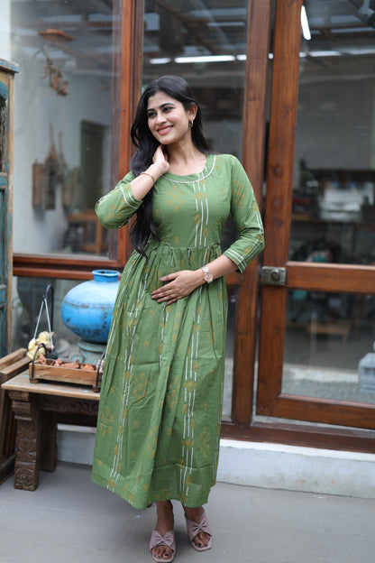 Pure cotton Maxi with lining-Budget Buy ( Feeding/Non Feeding)-FC0050