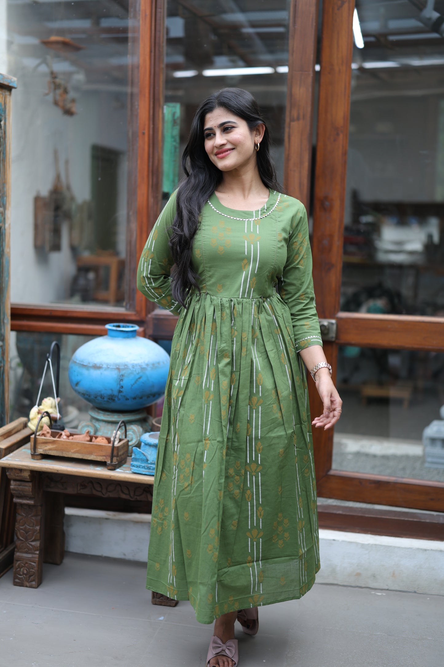 Pure cotton Maxi with lining-Budget Buy ( Feeding/Non Feeding)-FC0050