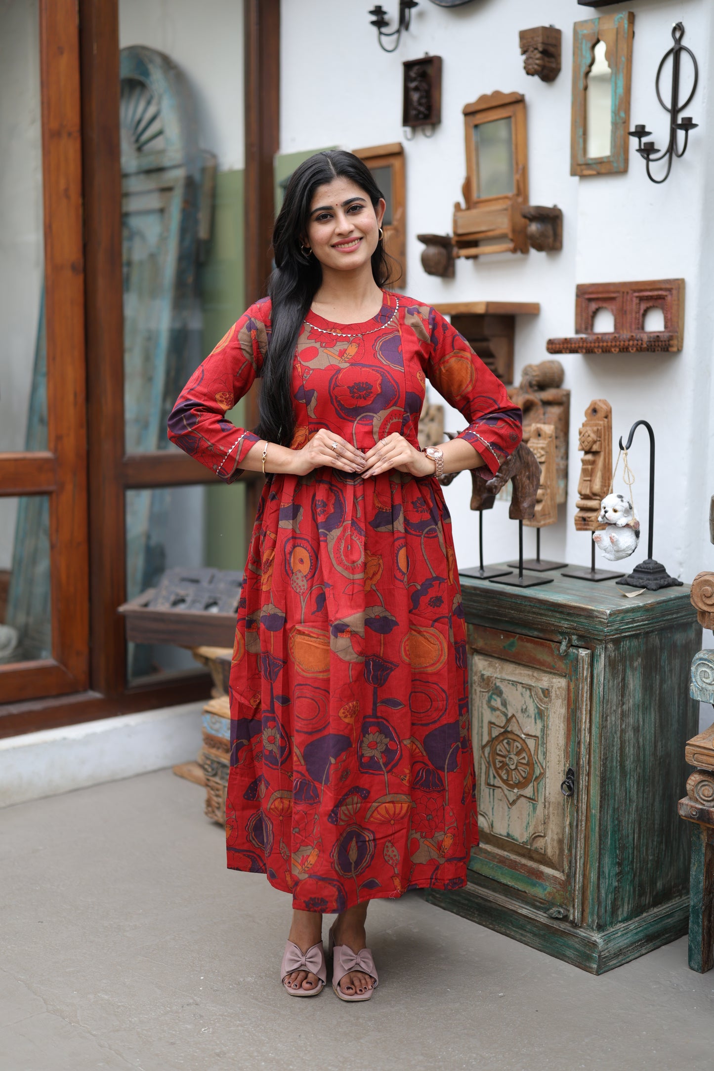 Pure cotton flex Maxi with lining-Budget Buy ( Feeding/Non Feeding)FC0058