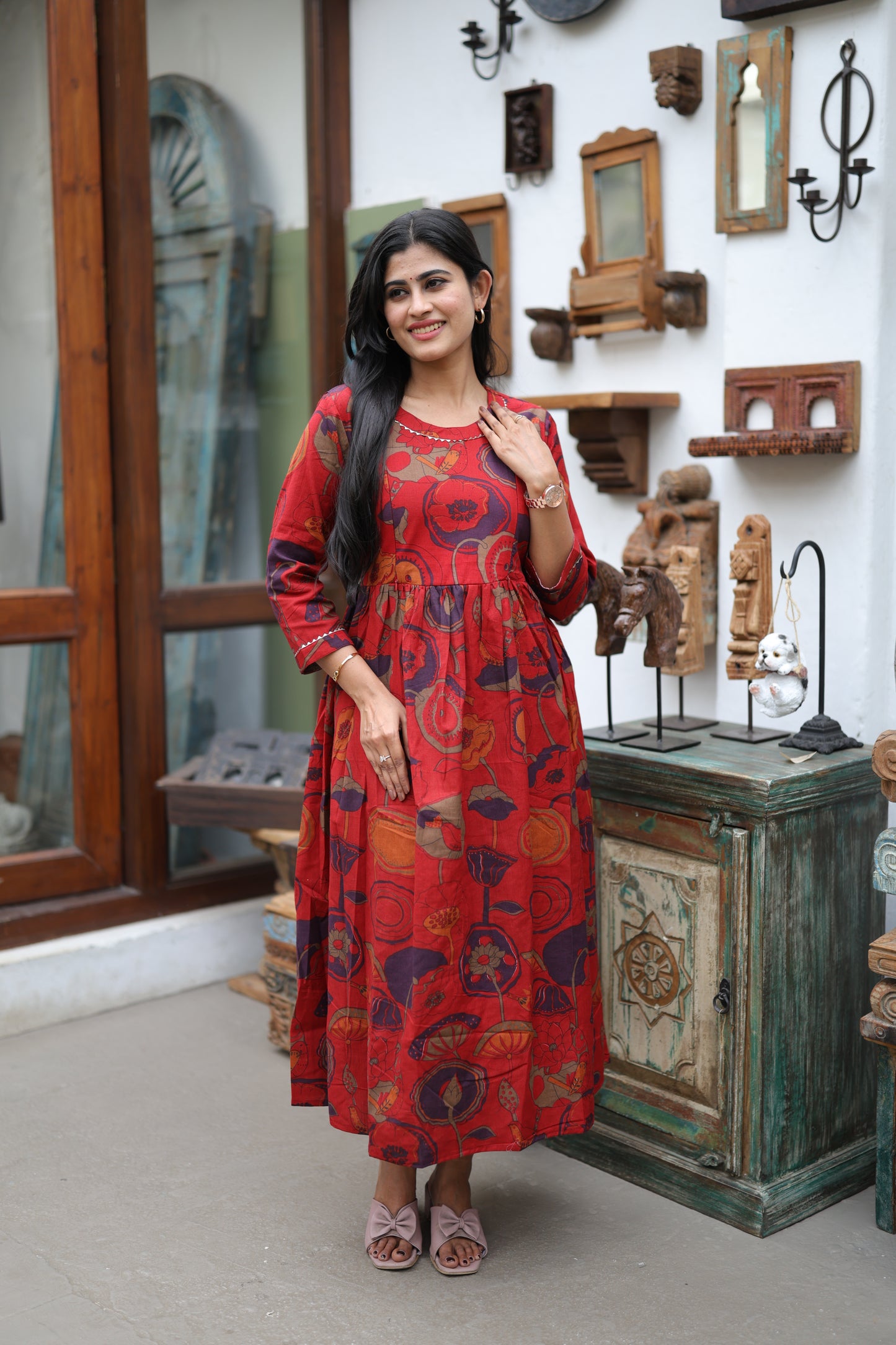 Pure cotton flex Maxi with lining-Budget Buy ( Feeding/Non Feeding)FC0058