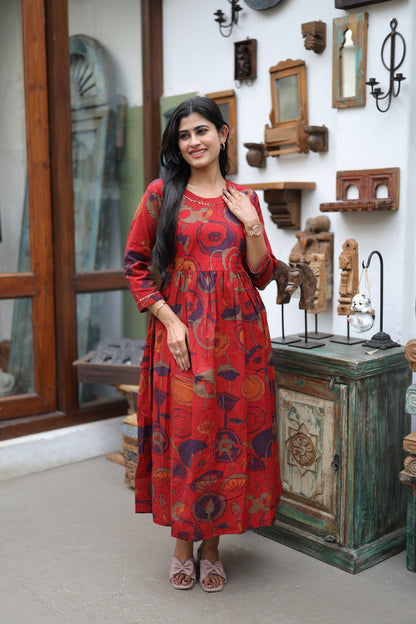 Pure cotton flex Maxi with lining-Budget Buy ( Feeding/Non Feeding)FC0058