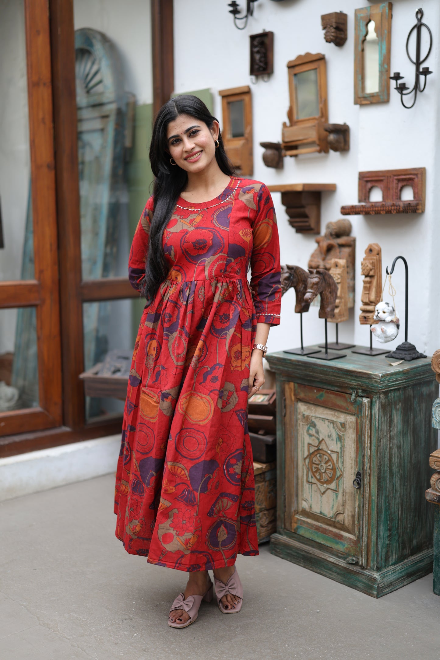Pure cotton flex Maxi with lining-Budget Buy ( Feeding/Non Feeding)FC0058