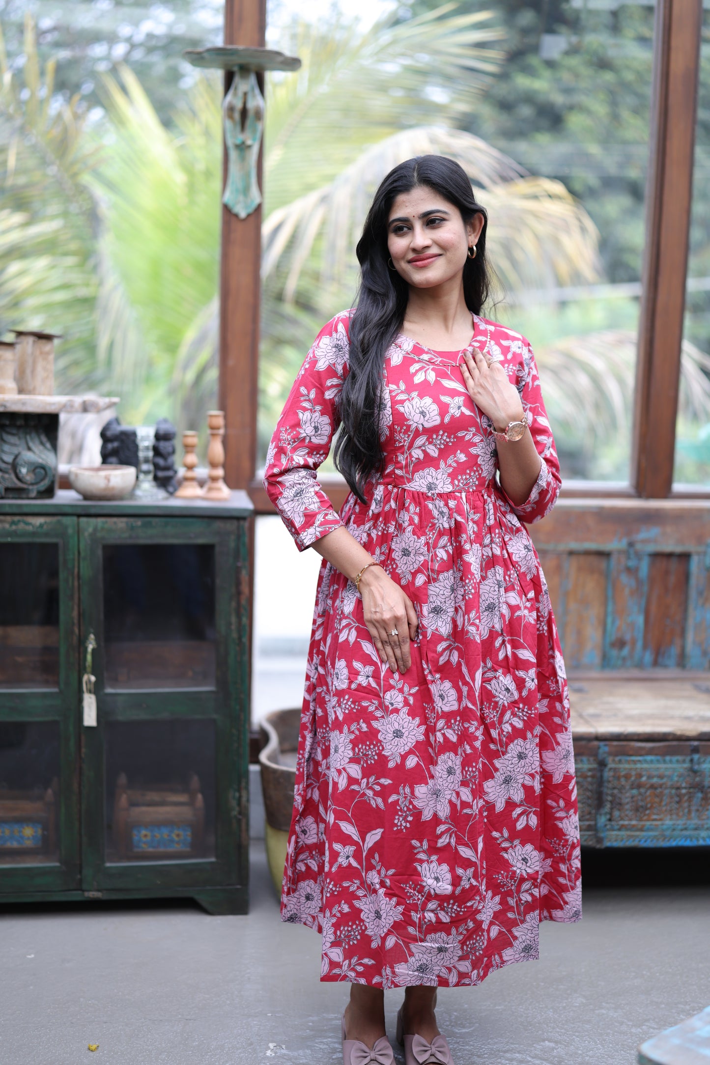 Pure cotton Maxi with lining-Budget Buy ( Feeding/Non Feeding)FC0049