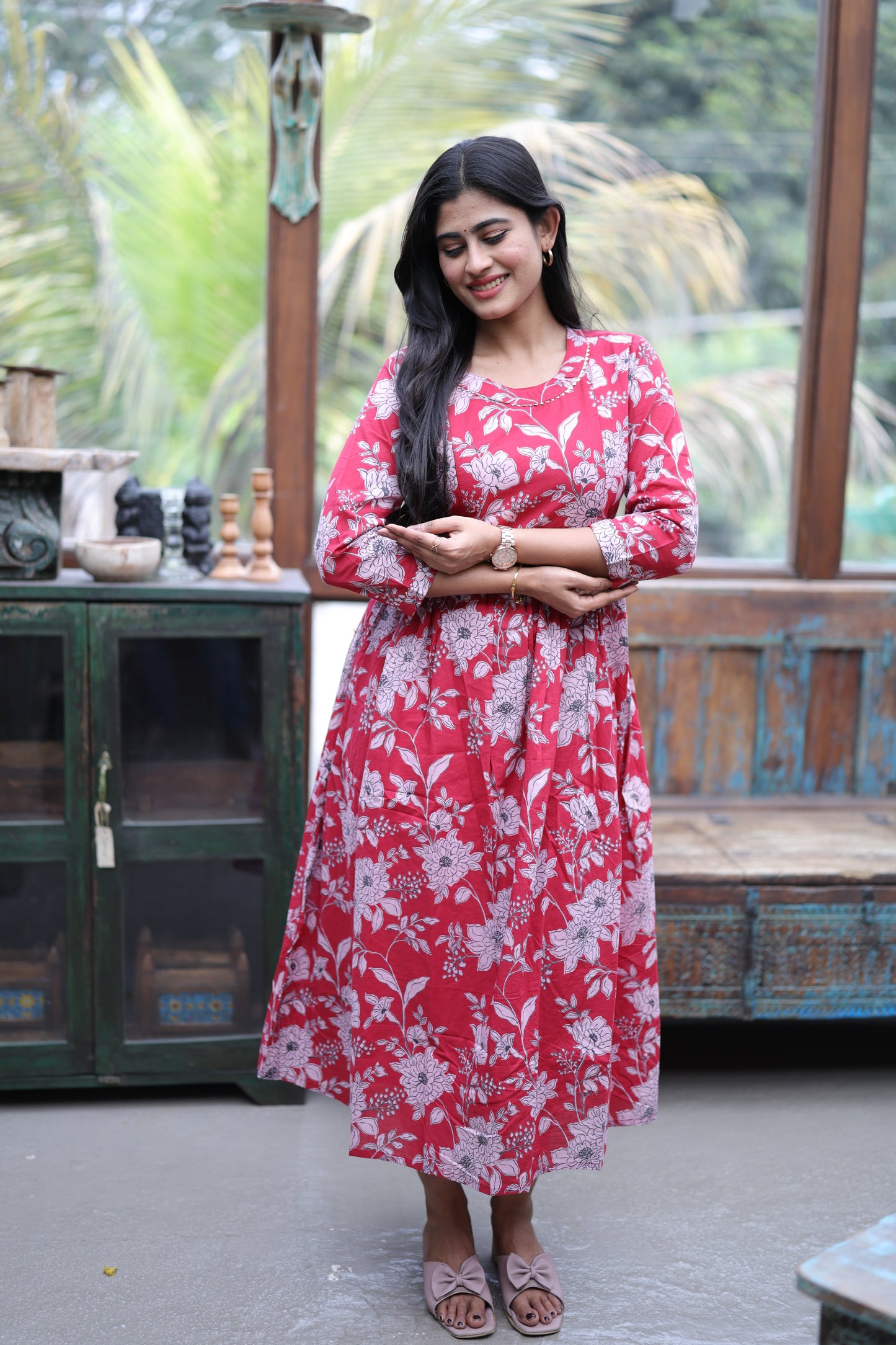 Pure cotton Maxi with lining-Budget Buy ( Feeding/Non Feeding)FC0049