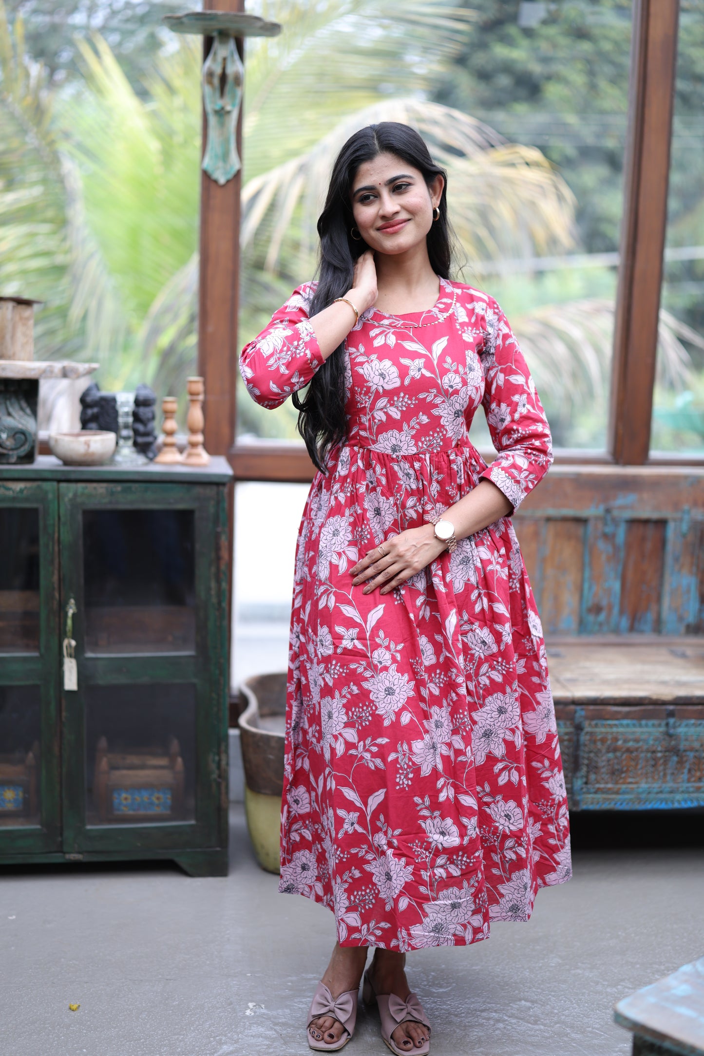 Pure cotton Maxi with lining-Budget Buy ( Feeding/Non Feeding)FC0049