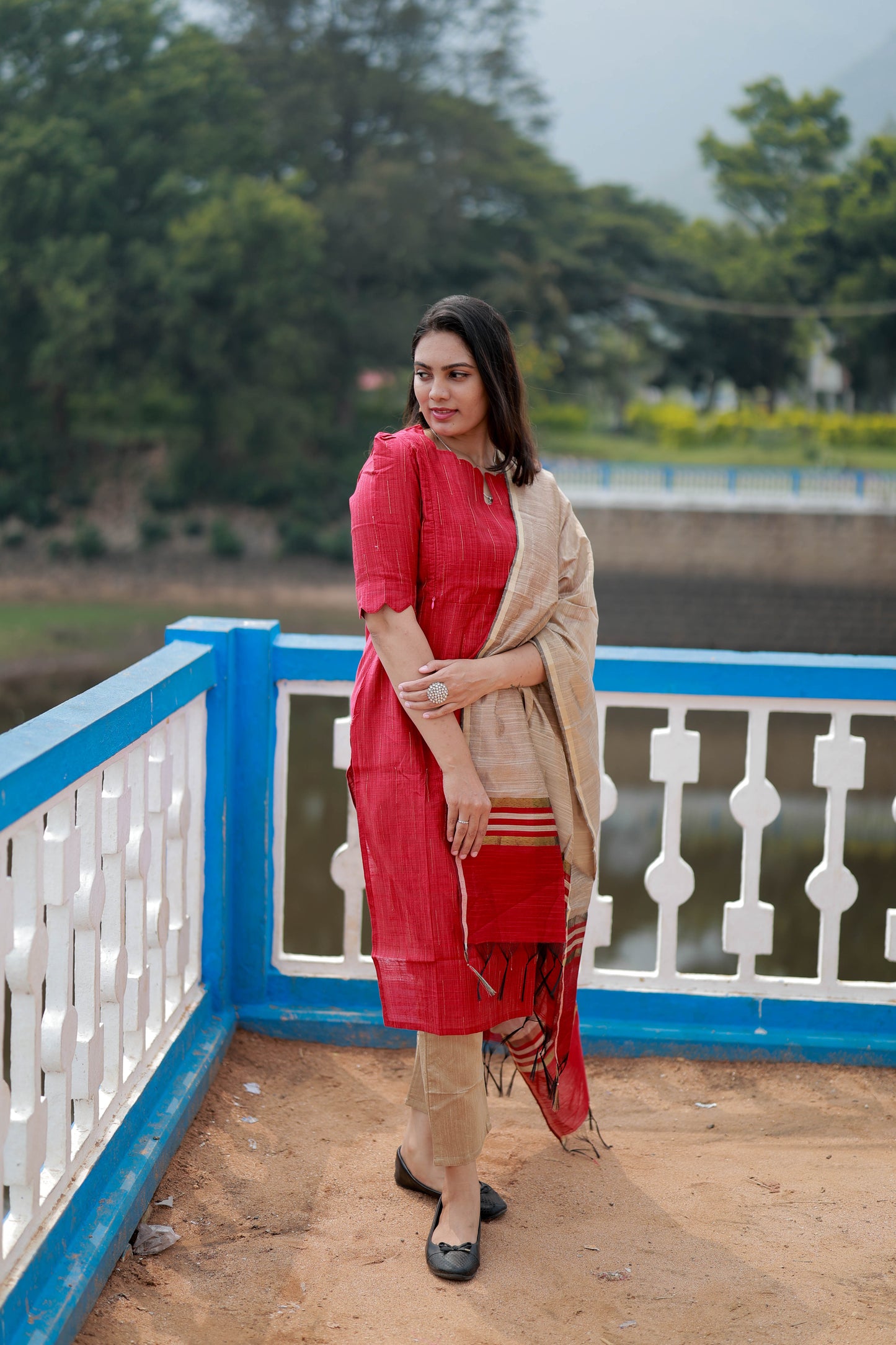 Premium Raw Silk Salwar Set-(Top,Bottom,Duppatta) FC0296