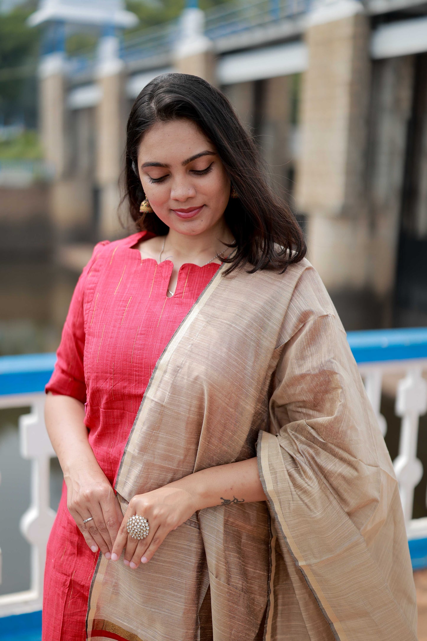 Premium Raw Silk Salwar Set-(Top,Bottom,Duppatta) FC0296