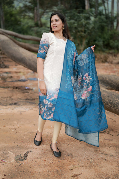 Premium Tissue Digital Printed  Kurti and Dupatta Set FC0133