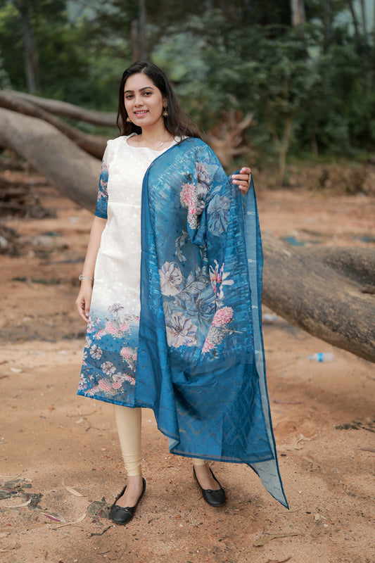 Premium Tissue Digital Printed  Kurti and Dupatta Set FC0133