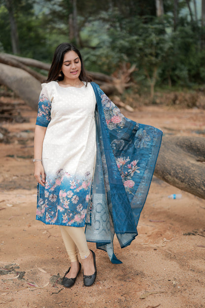 Premium Tissue Digital Printed  Kurti and Dupatta Set FC0133