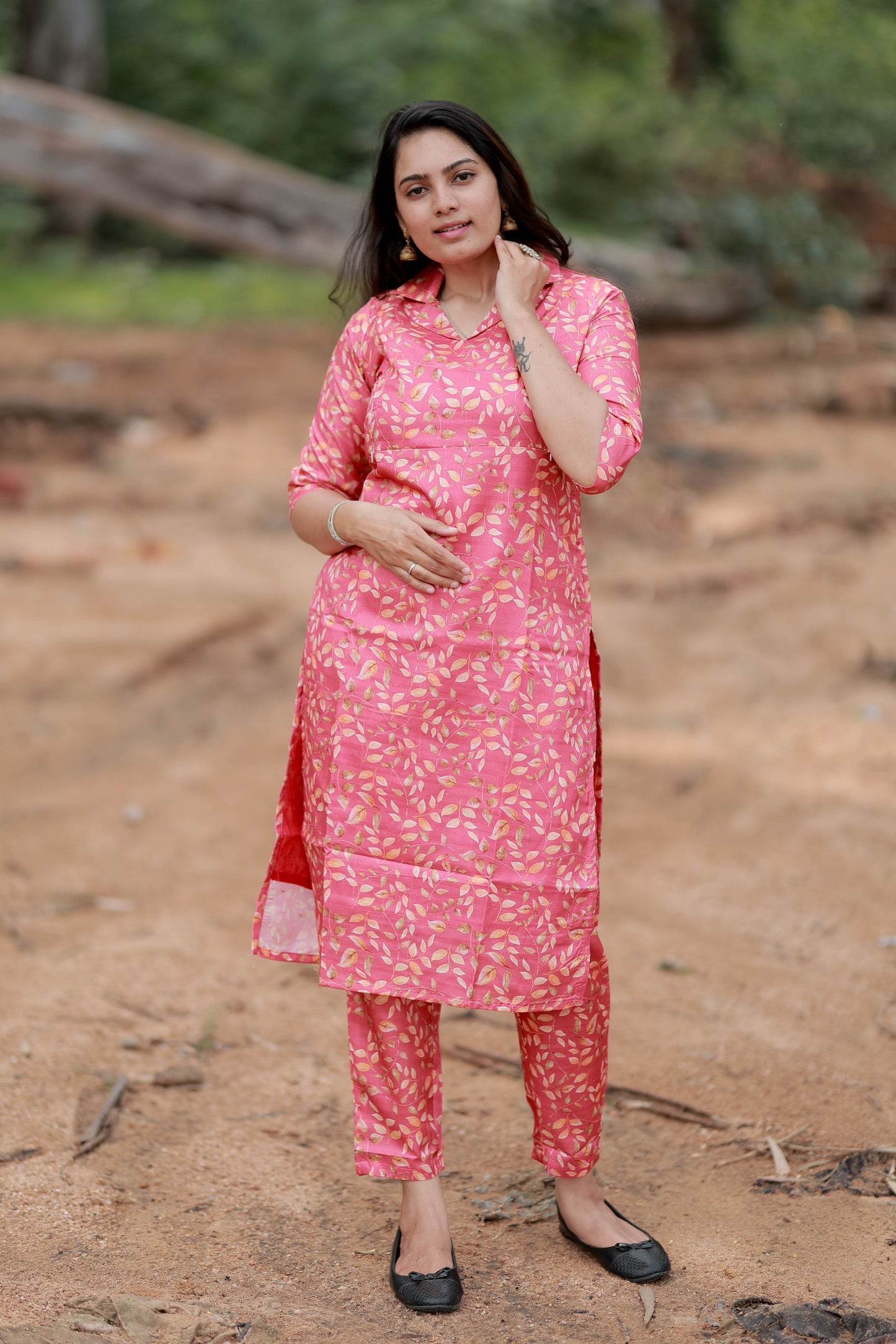 Premium Banarasi Digital Printed Coord Set- Feeding (With Lining) FC0124