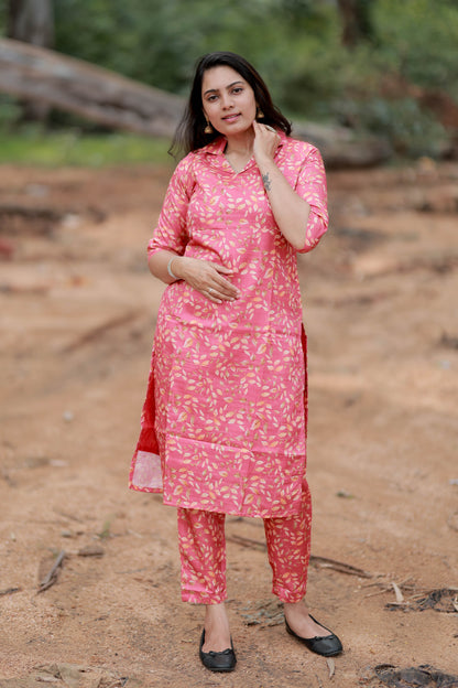 Premium Banarasi Digital Printed Coord Set- Feeding (With Lining) FC0124