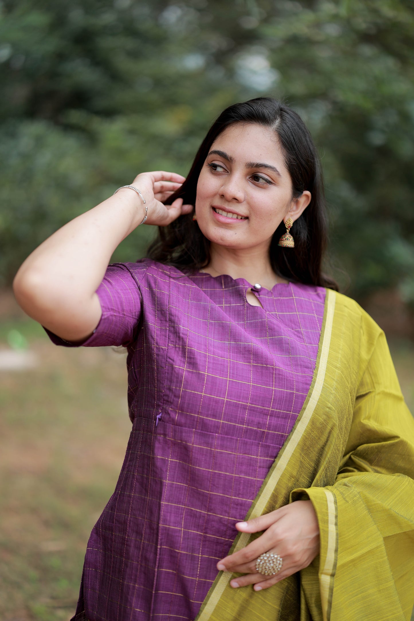 Premium Raw Silk Salwar Set-(Top,Bottom,Duppatta)- Feeding/Non Feeding-Wine FC0421