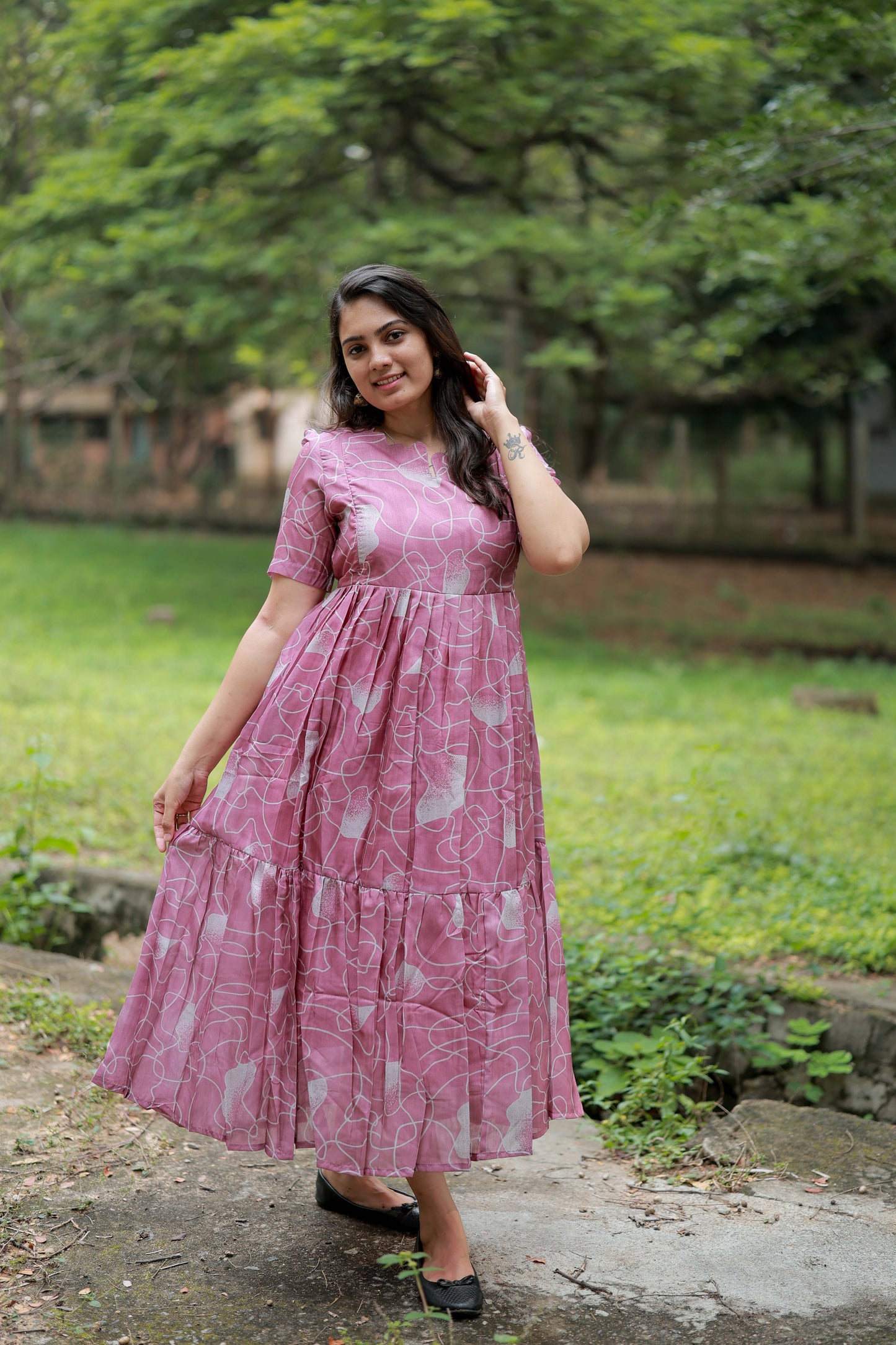 FESTIVE SPECIAL Premium Shimmer Fabric 2-tier Maxi with Cotton lining FC0158