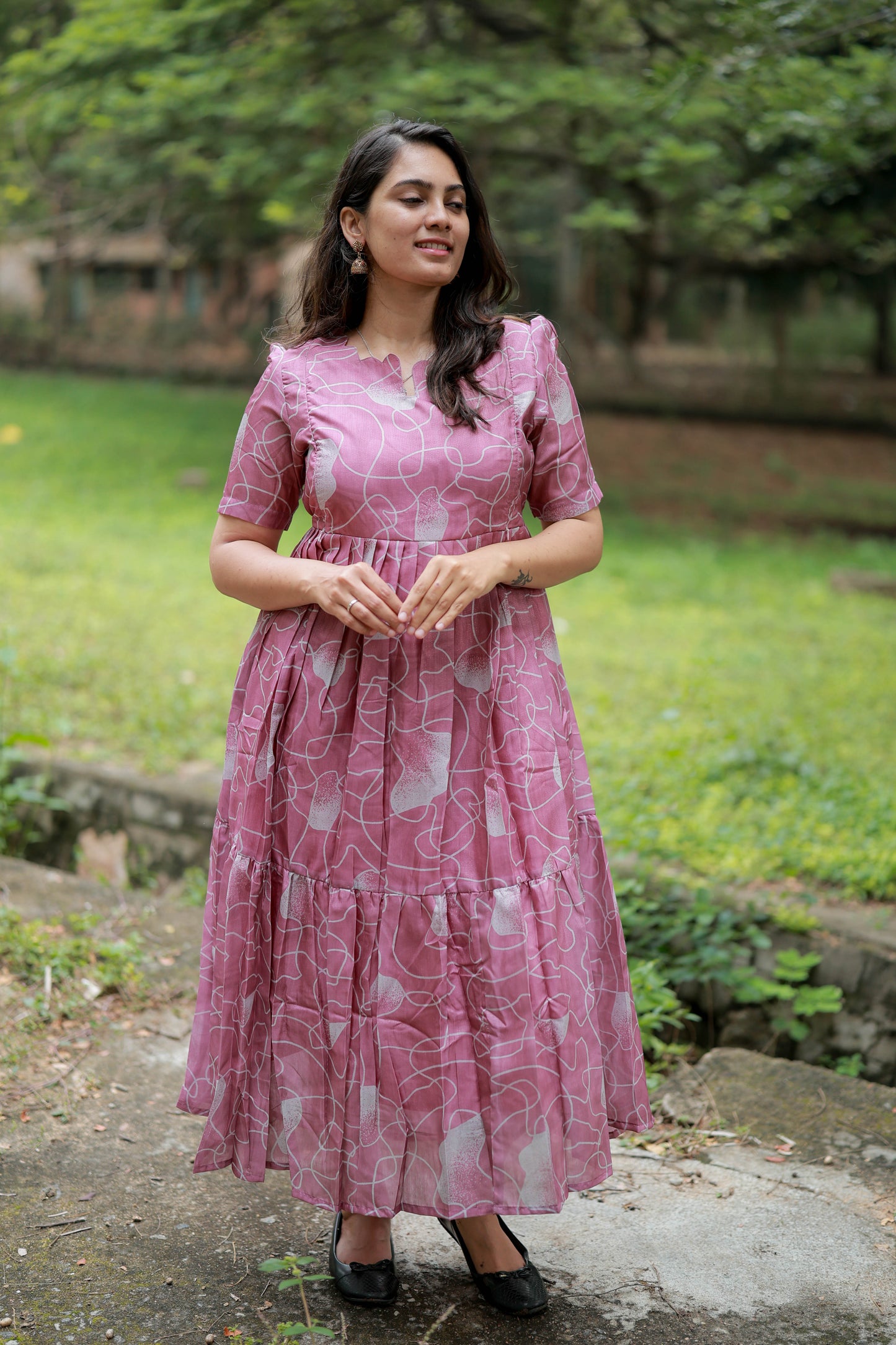 FESTIVE SPECIAL Premium Shimmer Fabric 2-tier Maxi with Cotton lining FC0158