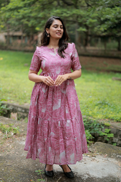 FESTIVE SPECIAL Premium Shimmer Fabric 2-tier Maxi with Cotton lining FC0158