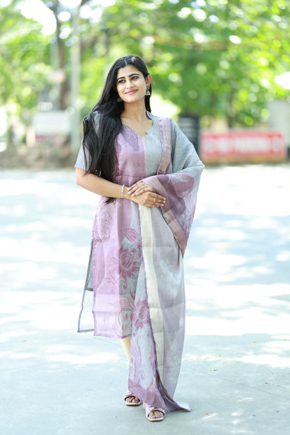 Premium Tissue Digital Printed  Kurti and Dupatta Set FC0137