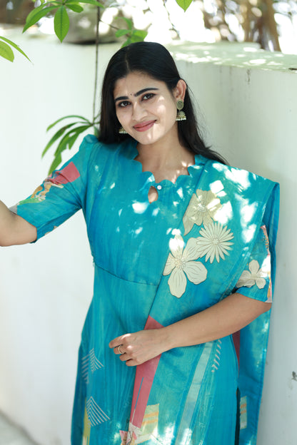 Premium Tissue Digital Printed  Kurti and Dupatta Set FC0139