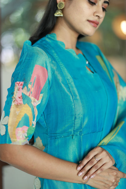 Premium Tissue Digital Printed  Kurti and Dupatta Set FC0139