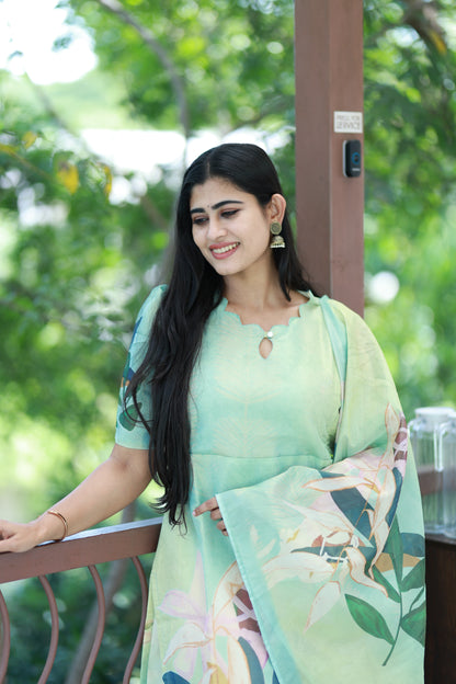 Premium Tissue Digital Printed  Kurti and Dupatta Set FC0138