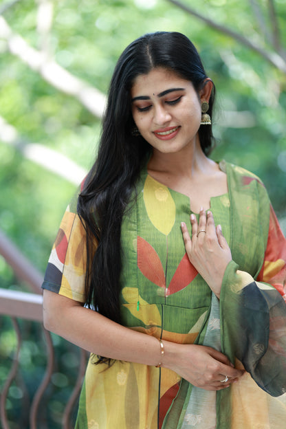 Premium Tissue Digital Printed  Kurti and Dupatta Set FC0136