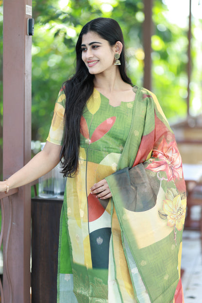Premium Tissue Digital Printed  Kurti and Dupatta Set FC0136