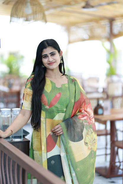 Premium Tissue Digital Printed  Kurti and Dupatta Set FC0136