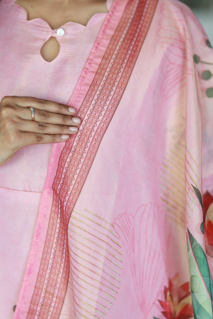 Premium Tissue Digital Printed  Kurti and Dupatta Set FC0131