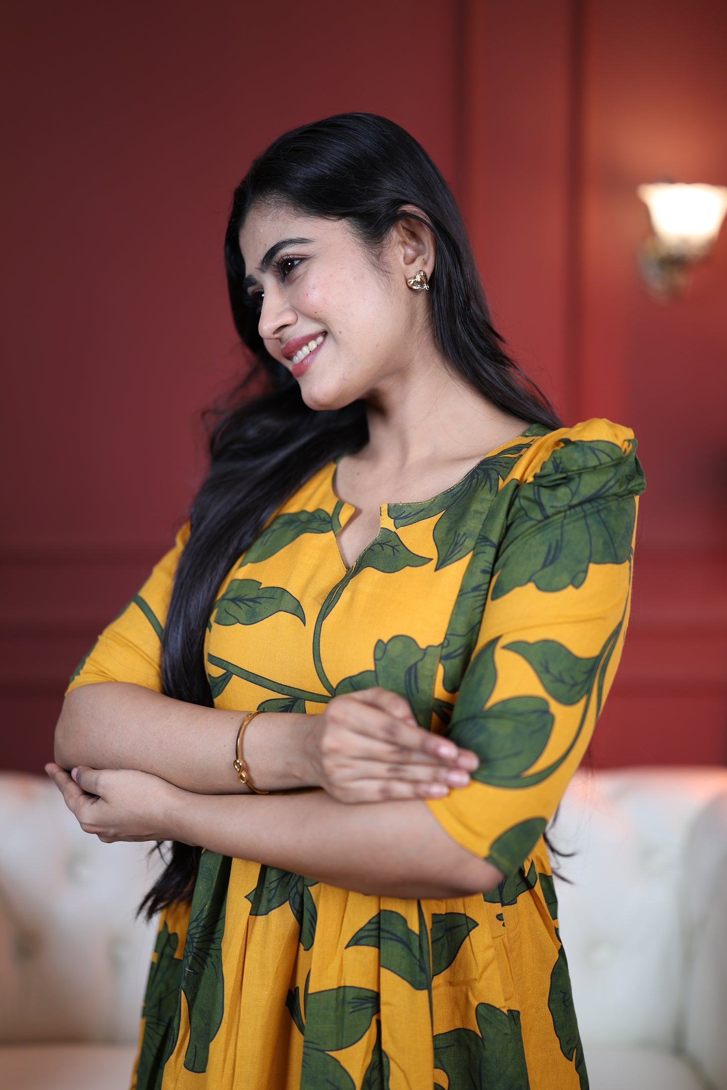 Premium Cotton Printed 3-Tier Maxi Dress | Size M-3XL | Feeding/Non-Feeding