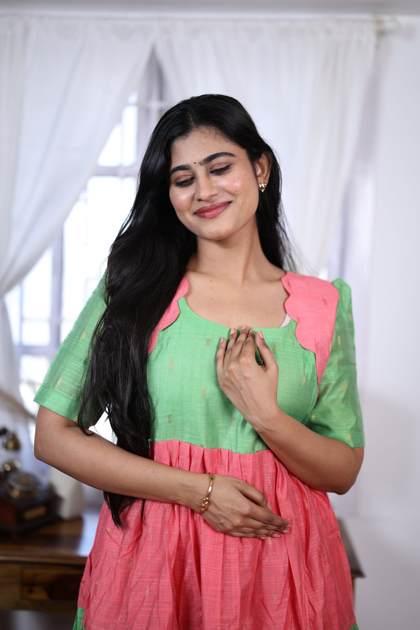 Premium Summer Silk Cotton 3-Tier Maxi Dress | Size M-3XL