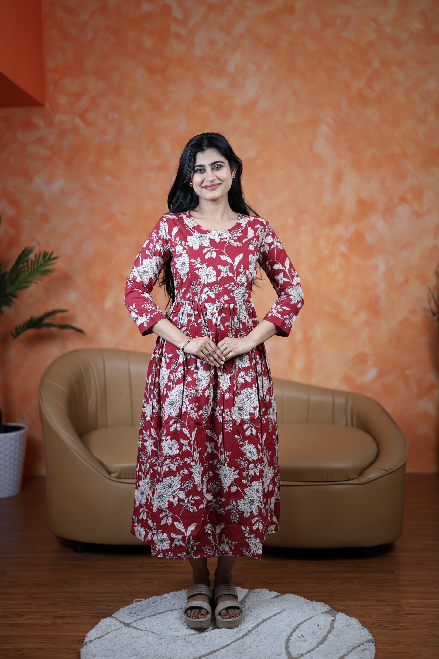Pure cotton Maxi with lining-Budget Buy ( Feeding/Non Feeding)