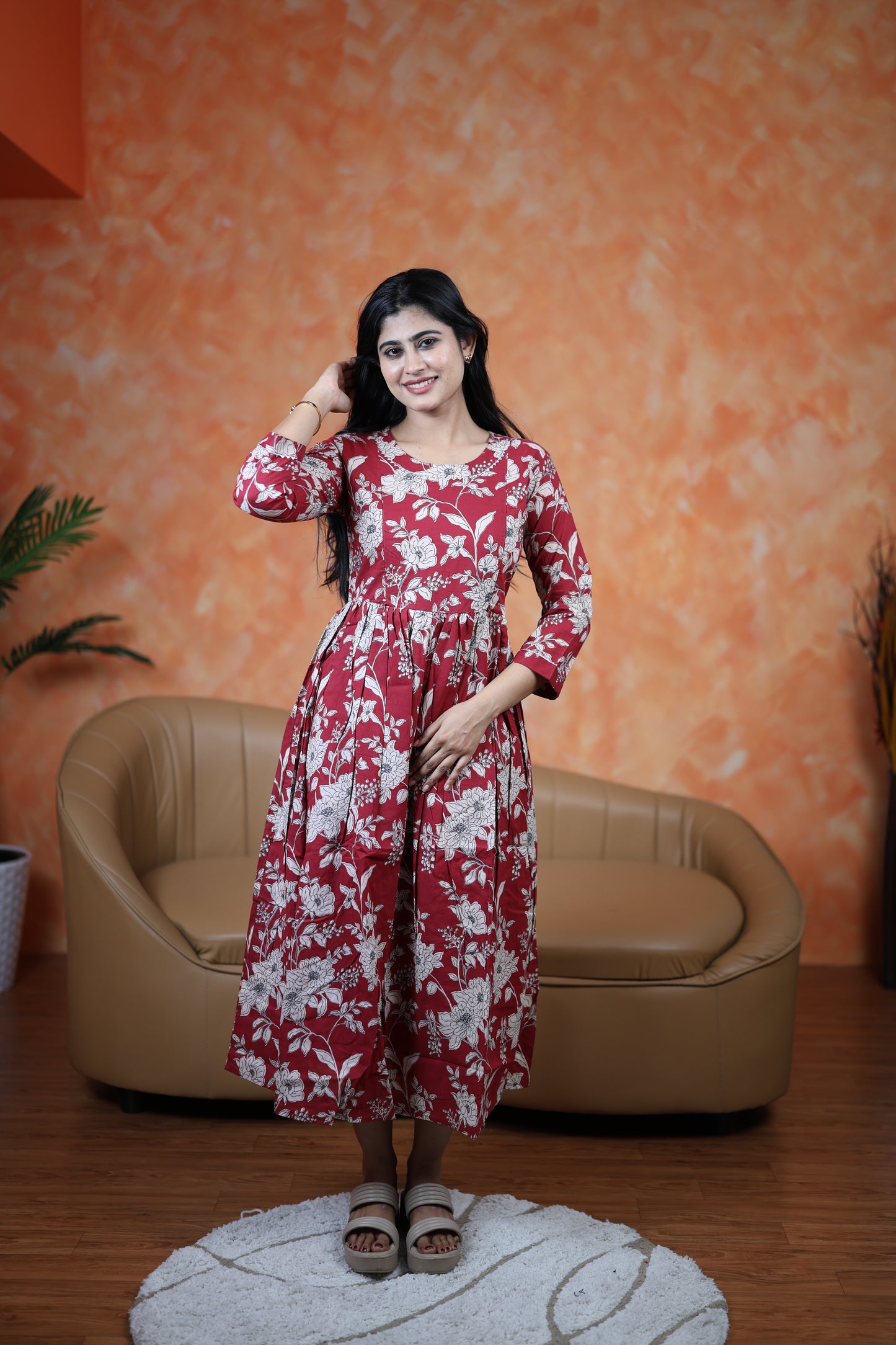 Pure cotton Maxi with lining-Budget Buy ( Feeding/Non Feeding)