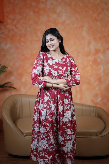Pure cotton Maxi with lining-Budget Buy ( Feeding/Non Feeding)