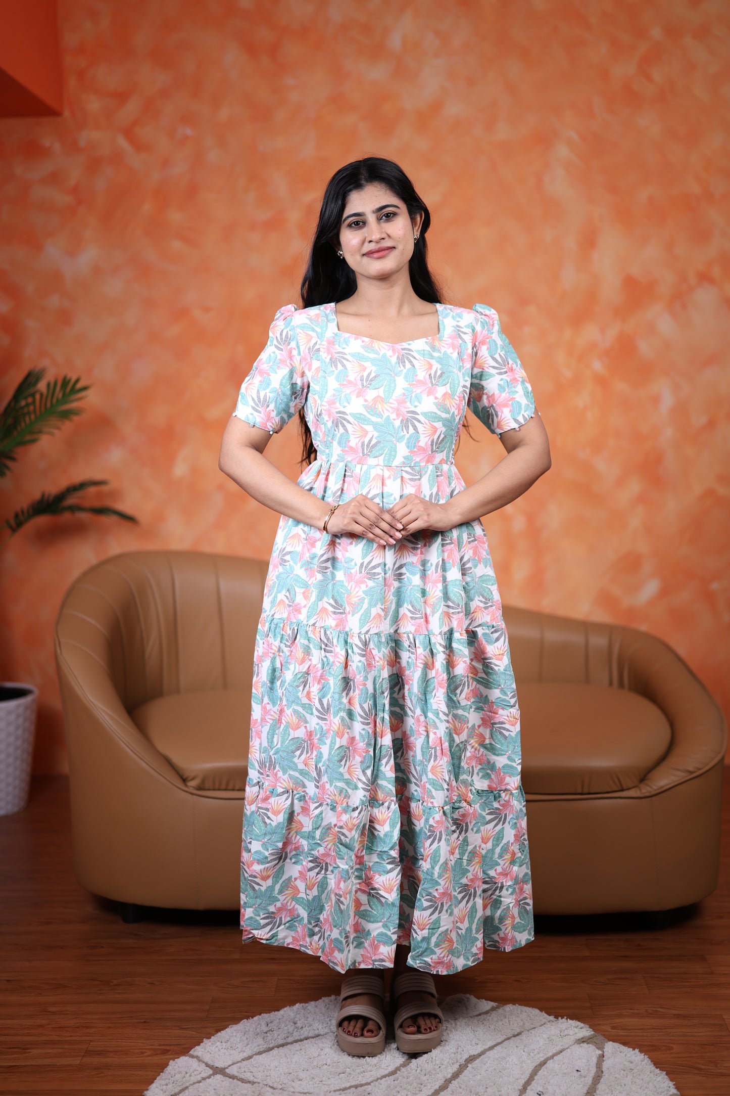 Premium Cotton Printed Maxi (With Lining)- Feeding only FC0348