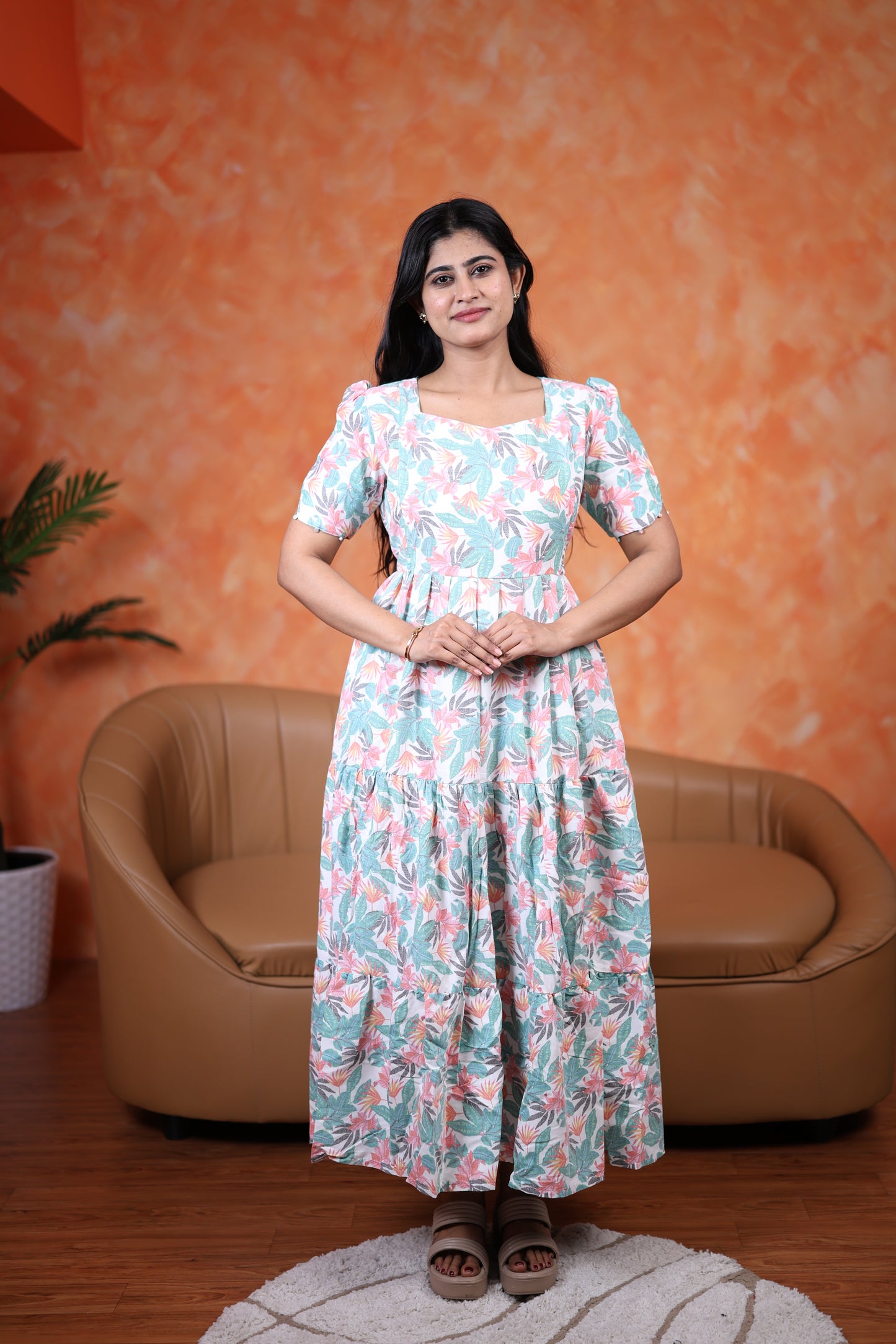 Premium Cotton Printed Maxi (With Lining)- Feeding only FC0348