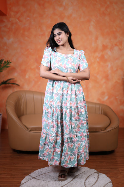 Premium Cotton Printed Maxi (With Lining)- Feeding only FC0348