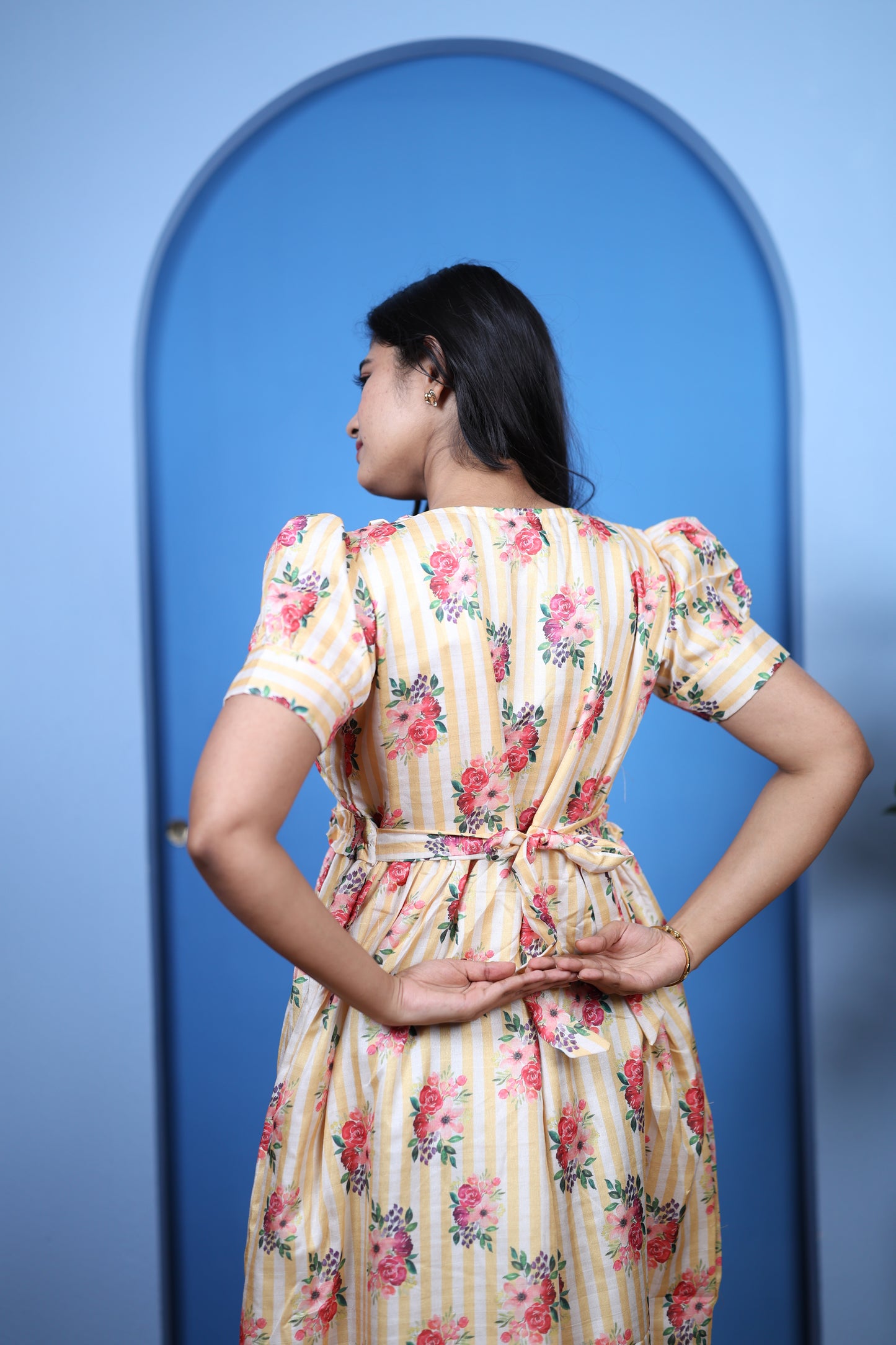 Premium Mul Chanderi Frill Maxi| With Lining | Size M-3XL | Feeding only